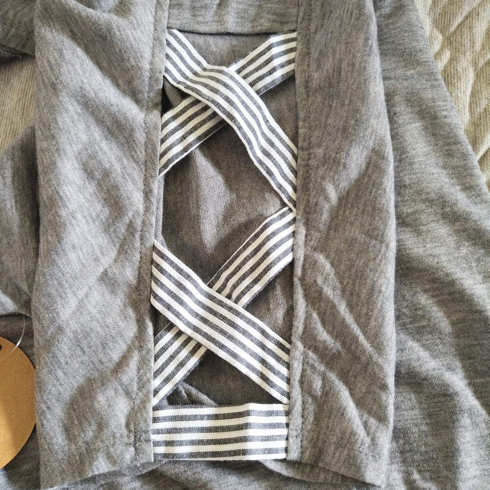 Parallel Skies🌌 Heather Grey Blouse - NWT - Picture 7 of 12